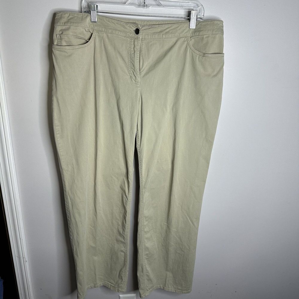 Women's Eileen Fisher‎ Size XL Tan Wide Leg Pants Stretch Career